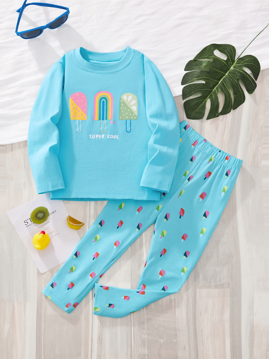 littlebitty2025 otoño nuevo estilo europeo y americano conjunto de ropa de casa para niños chaqueta de otoño para niñas pantalones de otoño ropa infantil