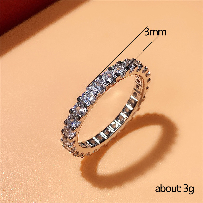 Simple Style Geometric Copper Plating Zircon Rings 1 Piece