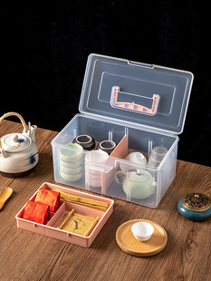 3Zby Wholesale Tea Set Storage Box Storage Bag Travel Outdoor Dustproof Household Portable Tea Cup Storage Box Hand