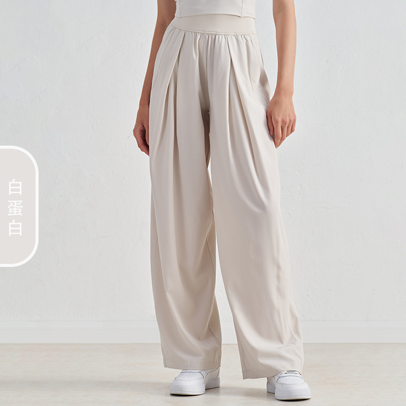 SZ pantalones de yoga con protección solar de estilo fino de verano, pantalones rectos de pierna ancha de cintura alta para mujer, pantalones de fitness sueltos de secado rápido image 6