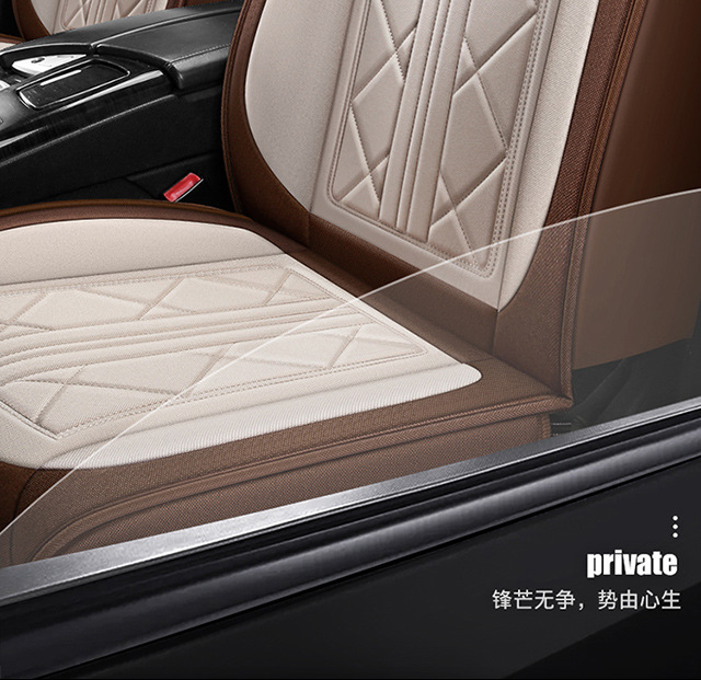 Cross-Border Car Seat Covers for Five Seats, Universal Full Surround, All-Season Cushion Covers, Linen Breathable Seat Covers, Seat Cushions