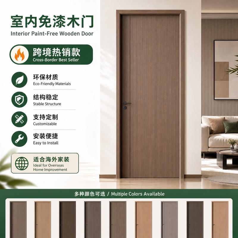 Interior Paint-Free All-Wood Door Project, Whole House Design, Solid Wood Composite Door Set, Complete Interior Door Set