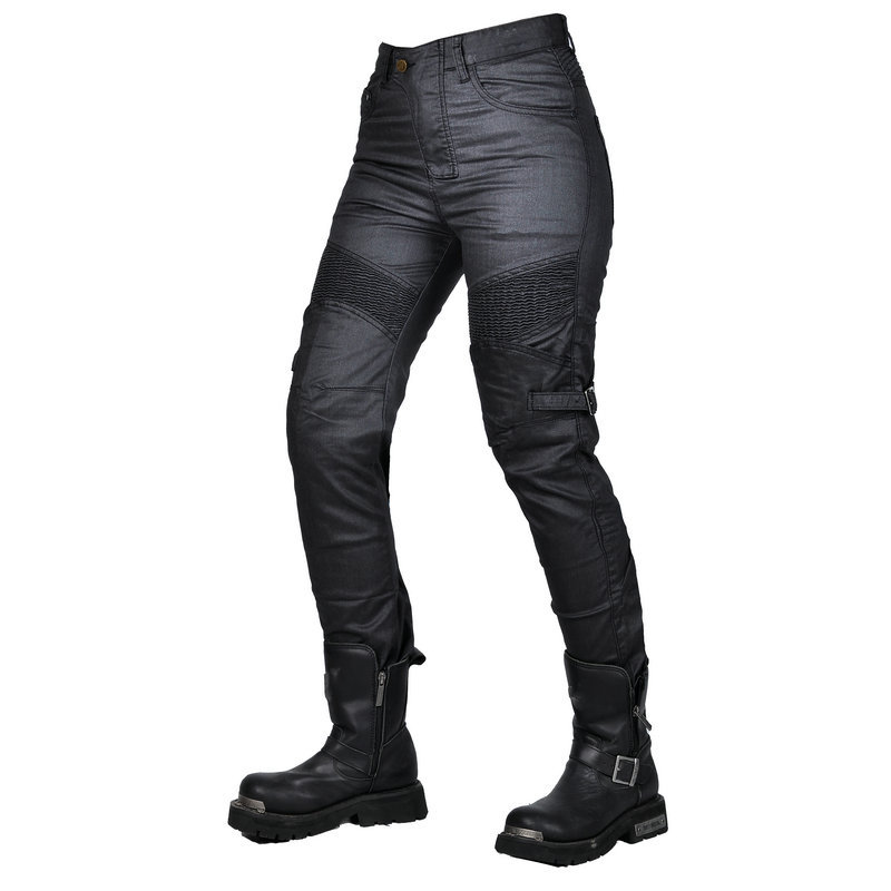 VOLERO retro casual máquina de recubrimiento pantalones vaqueros de la motocicleta de carreras de equitación pantalones anti-caída para las mujeres