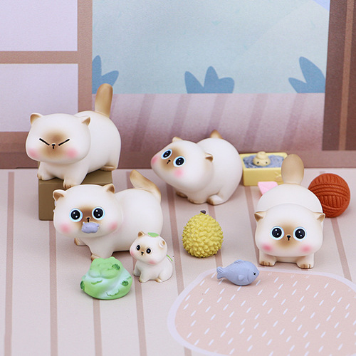 Doudin Little Siam Blind Box Daily Series Trendy Toy Figure Resin Doll Cat Ornament Student Children's Gift