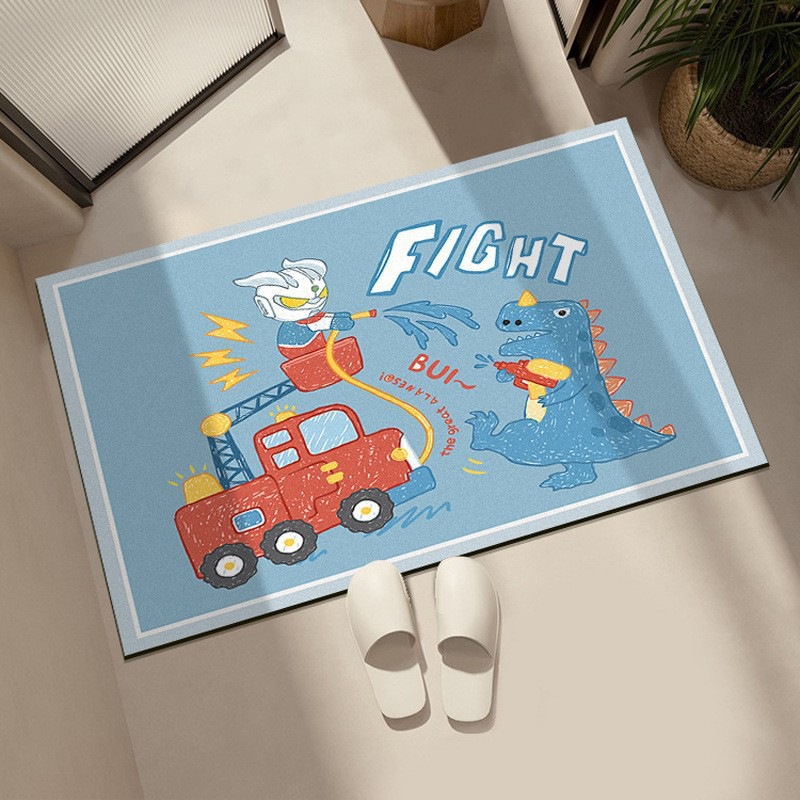 Baño doméstico absorción de agua almohadilla de pies de dibujos animados de forma especial almohadilla de suelo de barro de diatomeas secado rápido se puede cortar almohadilla de pies de puerta de baño