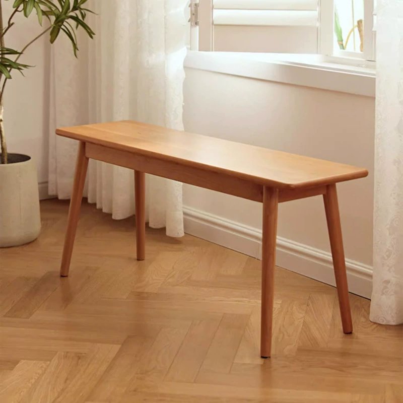 Скамейка у кровати из скандинавского вишневого дерева для переобувания, вход в магазин одежды, длинная обеденная скамейка из цельного дерева для спальни в японском стиле.