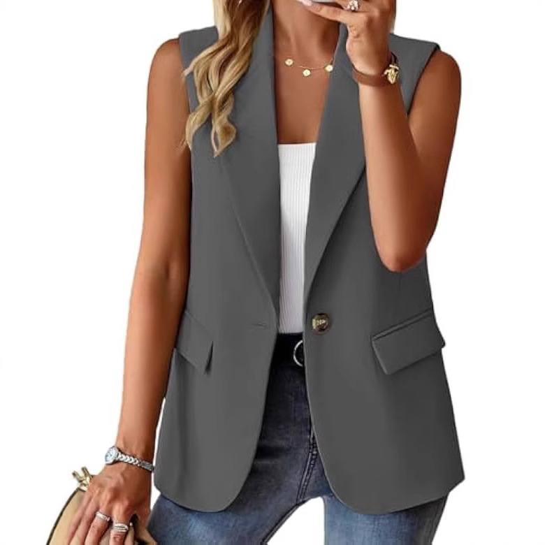 2025 nuevas mujeres europeas y americanas transfronterizas de Amazon traje de temperamento de moda casual chaleco ropa de mujer