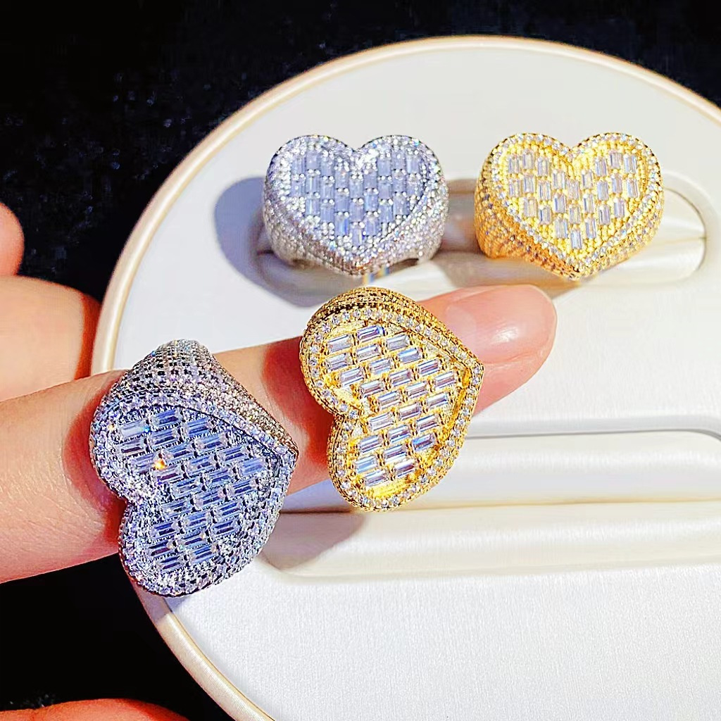 10, 7 Ring Size Wholesale Jewelry Hip-Hop Retro Geometric Copper Zircon Rings