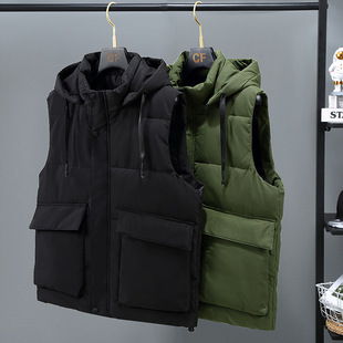 Cross-border Cotton Vest Autumn and Winter New Fat Man Plus Large Size Thickened Waistcoat Fat Man Vest Jacket