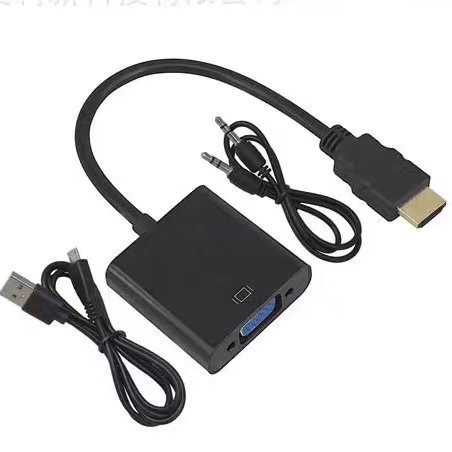 Cable HDMI a VGA Cable 1080p Proyección de computadora TV Adaptador de conversión de fuente de alimentación de audio Proyector