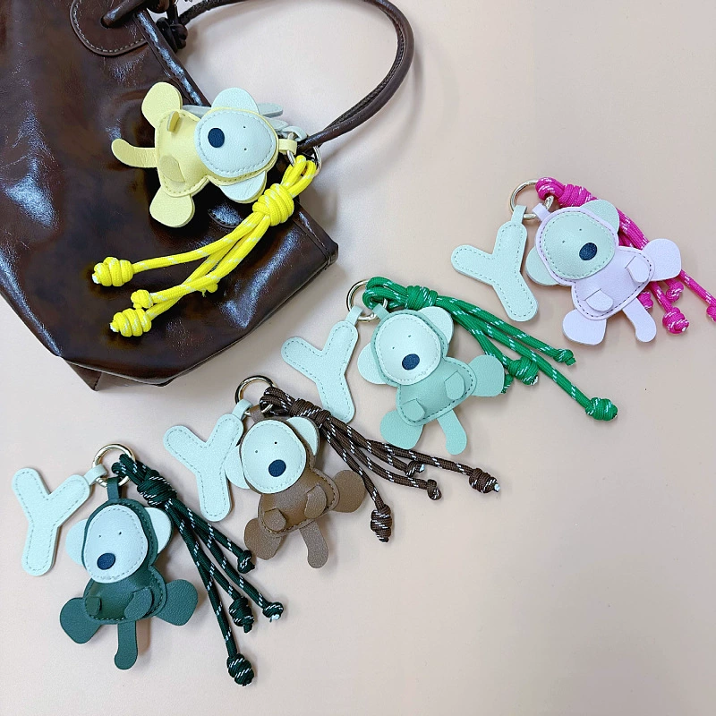 Woven small sophisticated pendant handmade, cartoon backpack, polyurethane keychain, monkey