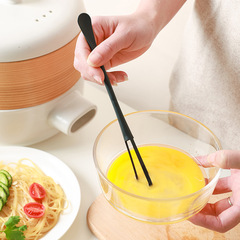 長条形二頭ミニ泡立て器小スプーン付きキッチンガジェットプラスチック長柄スプーン手動撹拌棒