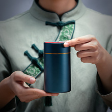 4SZ0批发迷你便携钛铝合金茶叶罐小号旅行收纳茶叶盒随身密封铁罐