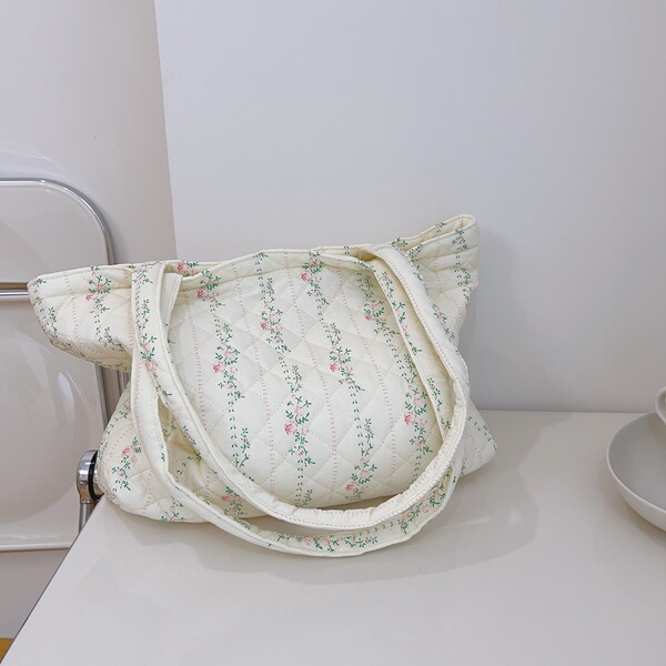 Capacious quilted one-shoulder bag