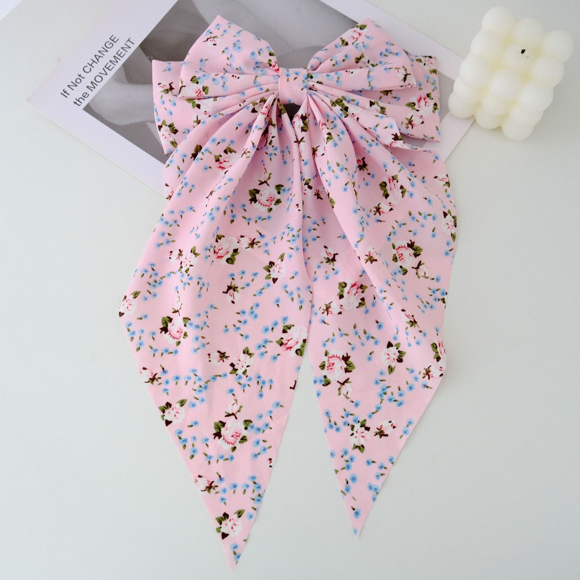 Women's Sweet Pastoral Bow Knot Cloth Floral Hair Claws display picture 10