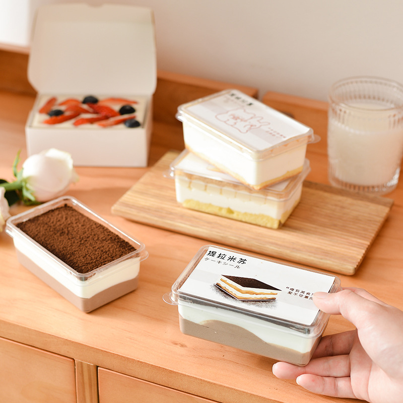 网红日式提拉米苏包装盒千层豆乳慕斯蛋糕甜品一次性外卖打包盒子