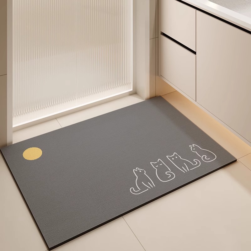 Simple Modern Diatom Mud Bathtub Absorbent Non-Slip Foot Mat Toilet Kitchen Dirty-Resistant Floor Mat Entrance Door Mat