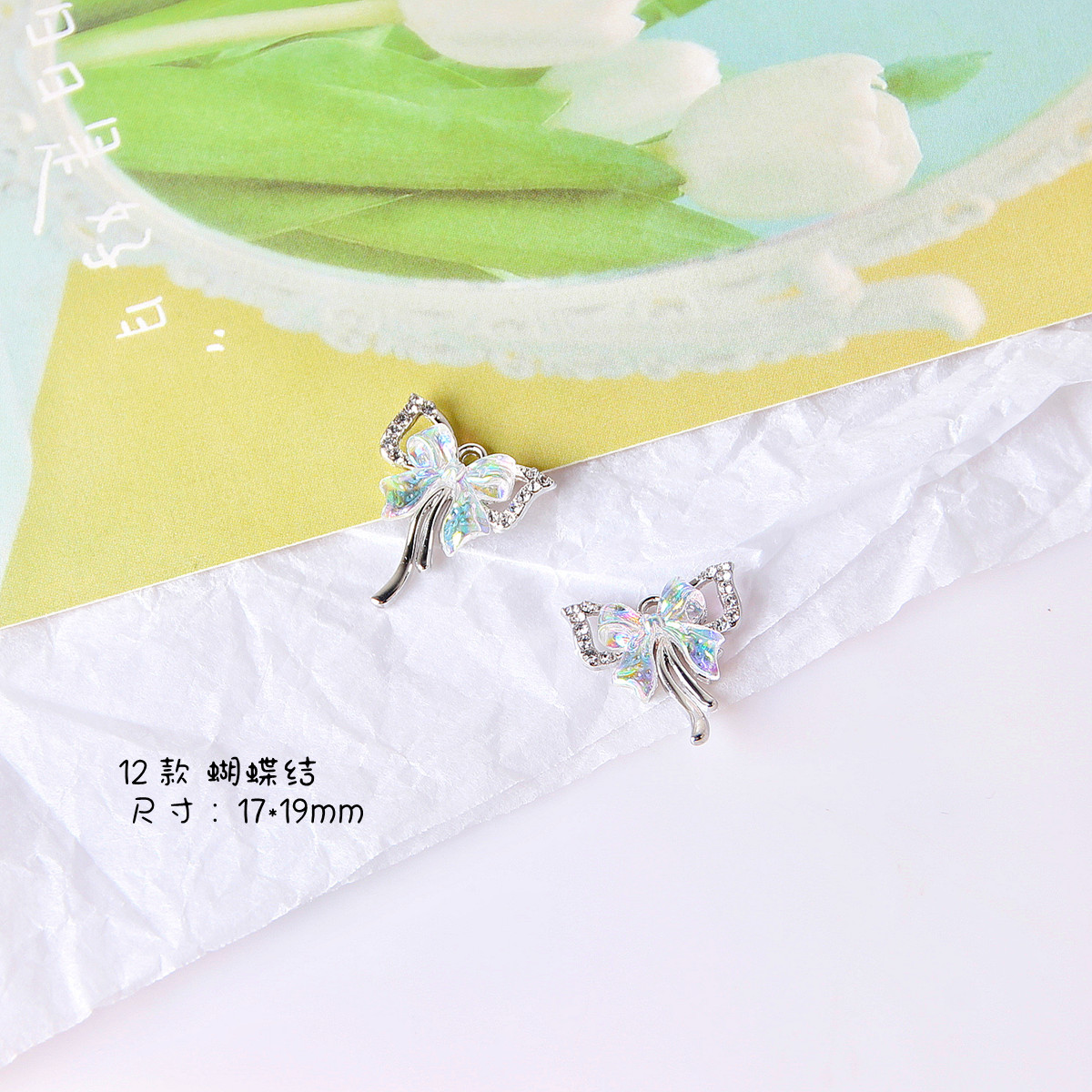 Hada lustre Cruz de plata estrella Rosa colgante hecho a mano diamante estrella DIY pendientes material Accesorios