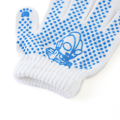 White labor gloves, panda glue gloves, tug of war fitness game, point plastic gloves, children's labor protection gloves 