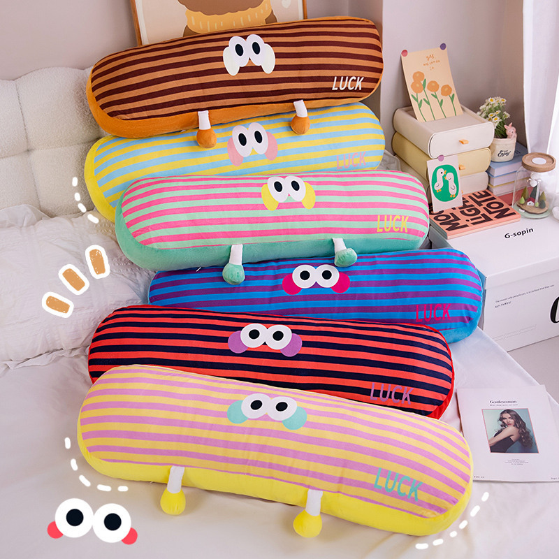 almohada de abrazo larga de alto valor facial rayas de dopamina súper lindas niñas dormir sofá sala de estar cumpleaños almohada de cabeza peluche