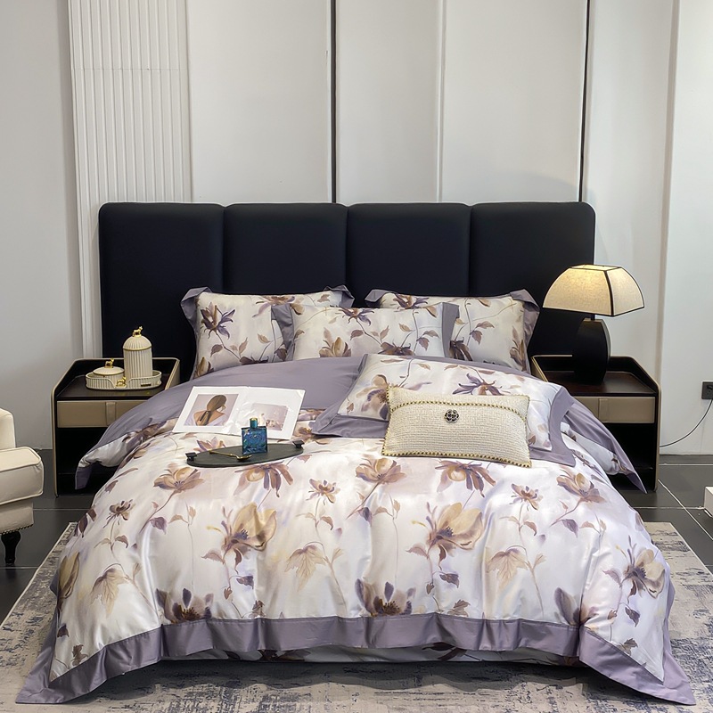 100 xinjiang algodón de lana larga impresión digital de cuatro piezas de sábanas de cama de algodón tipo a cuatro piezas de sábanas