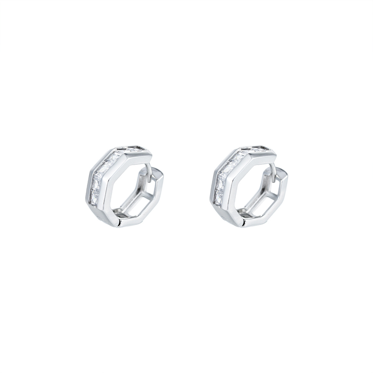 Boucles d'oreilles Polygoal Zirco Me, légères et luxueuses, haute qualité, élégantes et tendance, accessoires polyvalents pour_voghion.com