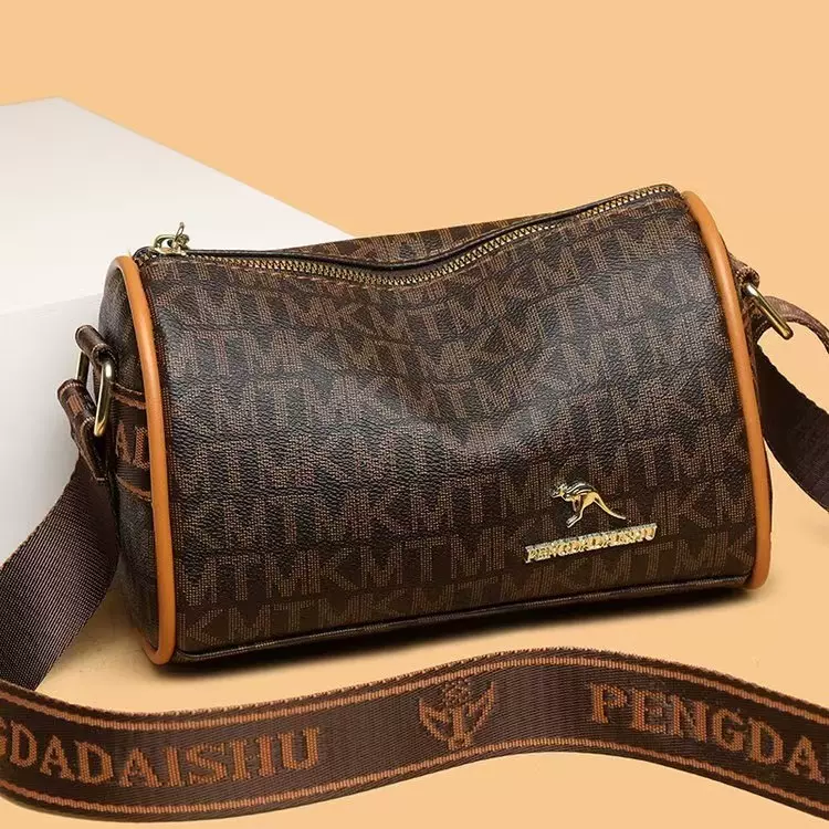 批发包包女新款单肩斜挎包潮时尚印花枕头包2025休闲百搭圆筒女包