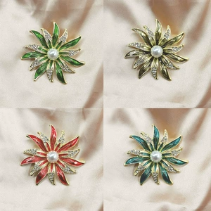 Cross-border Korean-style creative enamel sunflower brooch, a high-end and luxurious accessory, perfect for adding a touch of elegance to any outfit