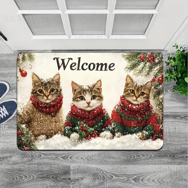 Amazon transfronterizo puerta de entrada alfombra de suelo de lana de cristal de Navidad alfombra de suelo de lana de cristal americana fácil de cuidar alfombra de pies resistente al desgaste image 10