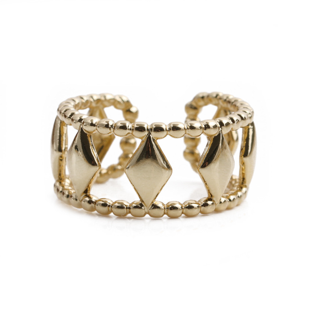 Wholesale Fashion Hollow Rhombus Beads Ring display picture 28