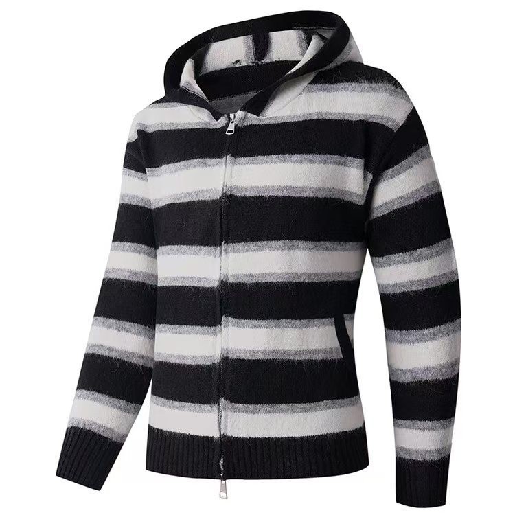 Sombreros de otoño nuevo hombre simple estilo de moda estriado con sombrero suéter de punto casual camiseta de hombre pelo