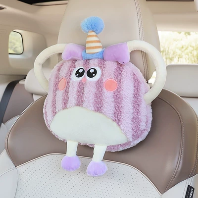 Creative Cushion Cartoon Plush | Headrest - striped-monster-purple-headrest