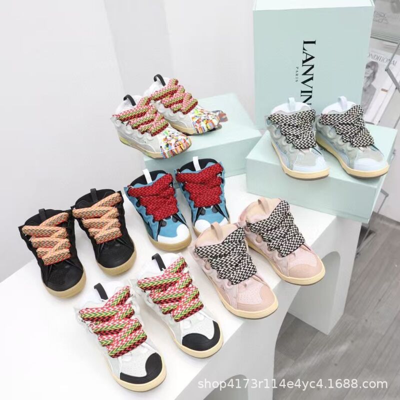 Cross-Border European and American Putian Shoes, New Fashion Show Style Lanvin Loafers, Thick-Soled Height-Increasing Casual Shoes, Curb Sports Trendy Shoes