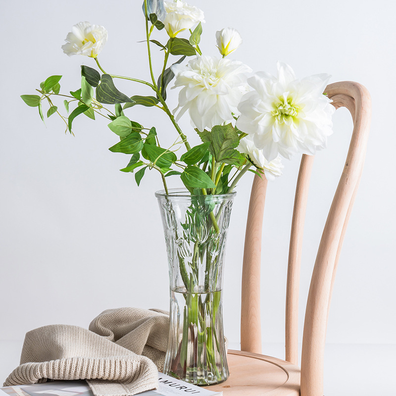Large-sized rich bamboo glass vase living room water-growing flower…