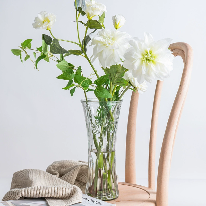 Большая богатая бамбуковая стеклянная ваза для гостиной гидропонная Цветочная композиция ваза с лилиями для дома очень большая декоративная ваза