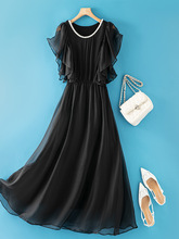 高端真丝桑蚕丝连衣裙女夏2024新款高级感温柔风优雅气质显瘦长裙