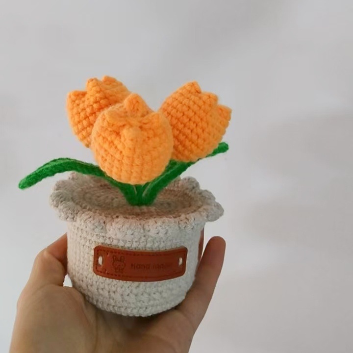 Productos acabados de lana tejida a mano flor de punto de hippopotamus imitación flor inmortal flor creativa ganchillo decoración ornamentos florales