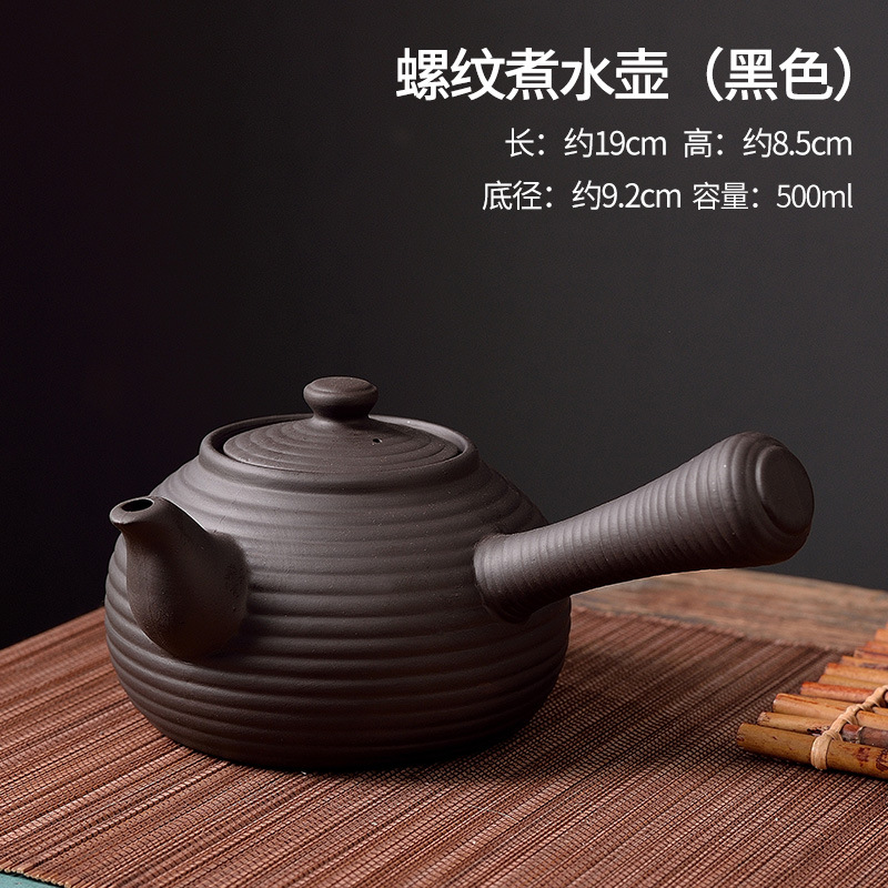 Nueva creativa púrpura arena cinabrio hornear tetera hogar té calentador chino leche calentador