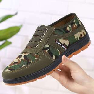 New style old Beijing cloth shoes men's tendon sole work shoes canvas shoes breathable non-slip soft sole casual four-season dad shoes
