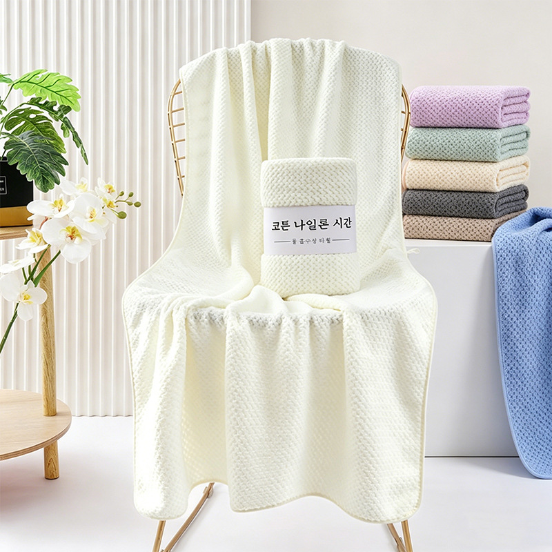 Wholesale transfronterizo piña toalla de baño gran coral veludo espesar toalla de regalo toalla de baño pareja toalla de baño de secado rápido absorción