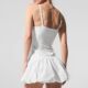 Summer New Sleeveless Stitching Flower Bud Dress Lightweight Breathable Golf Tennis Skirt Anti-running Yoga Skirt