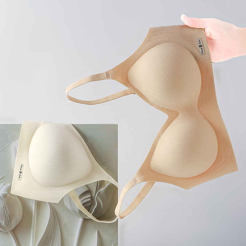 918# gold# volume king! cheap good wear! Fixed cup non-steel ring gathering non-imprint bra breathable thin cup