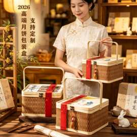 月饼礼盒高端大气上档次广式8粒装2026新款硬包装盒批发定制logo