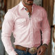 Men's Shirt Long-sleeved European and American Retro Printed Shirt Western Casual Breathable Micro-elastic Spring and Autumn Shirt for Men