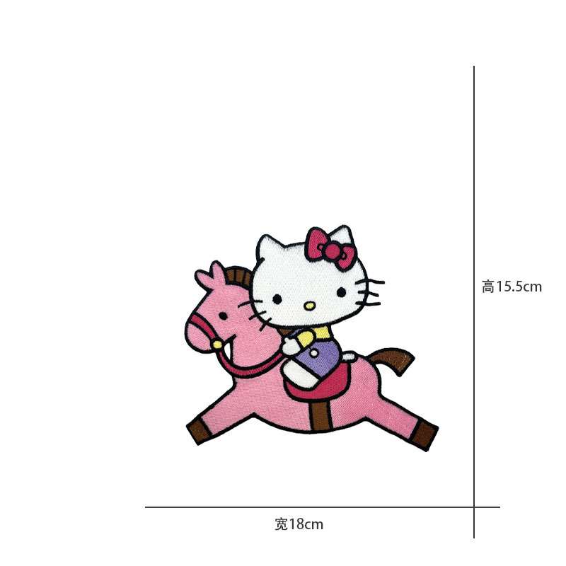 Cartoon al por mayor bordado por computadora kt pegatinas de tela de gato Sanliogou diy pegatinas de parche tejido cesta de ropa adorno accesorios pegatinas
