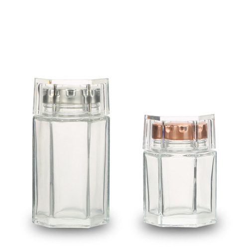 Lead-free fresh stewed bird's nest bottle for household use retortable glass sealed jar packaging box six-sided honey bottle