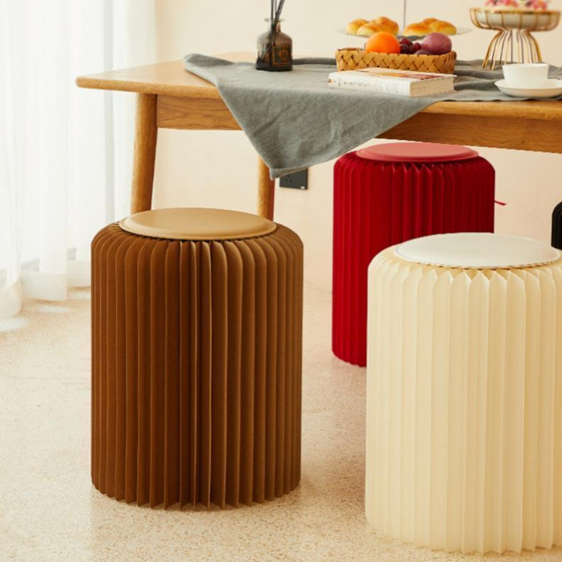 Simple and Thickened Folding Paper Stool for Home Use, Suitable for Living Room Storage, Small Low Stool
