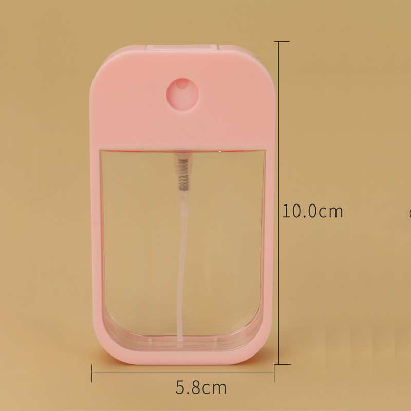 Botella de spray de perfume de tarjeta de color de 45ml al por mayor transfronteriza Botella de dispensación de alcohol portátil Funda de silicona Botella de spray de plástico