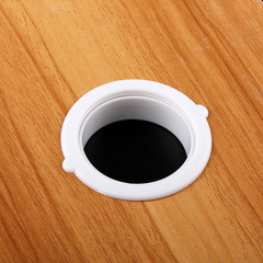 Plastic kitchen cabinet drain outlet O-type single-sided white waterfall outlet ring drain pipe sleeve double-layer drain outlet ventilation hole