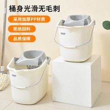 家用加厚拖地桶手动懒人拖把桶塑料挤水桶网格带轮大容量宿舍拖桶